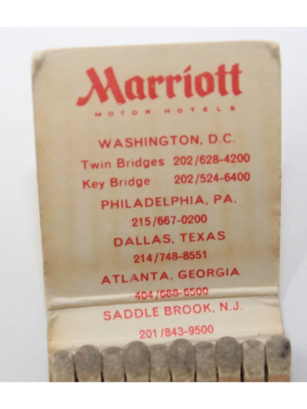 Vintage 1960s Lot of 2 Matchbooks This Is Living This is Marriott Motor Hotels
